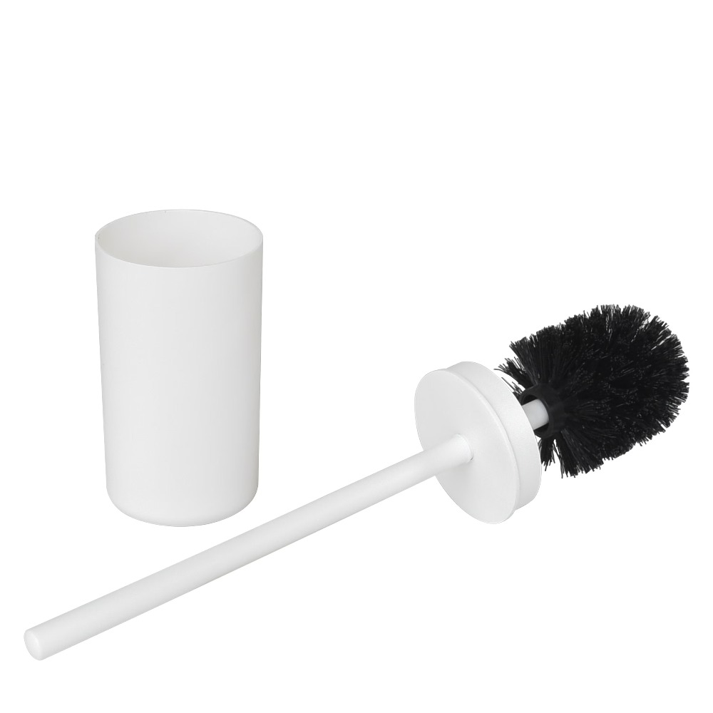Home Kitchen Bathroom Cleaning - White Plastic Toilet Brush Set with