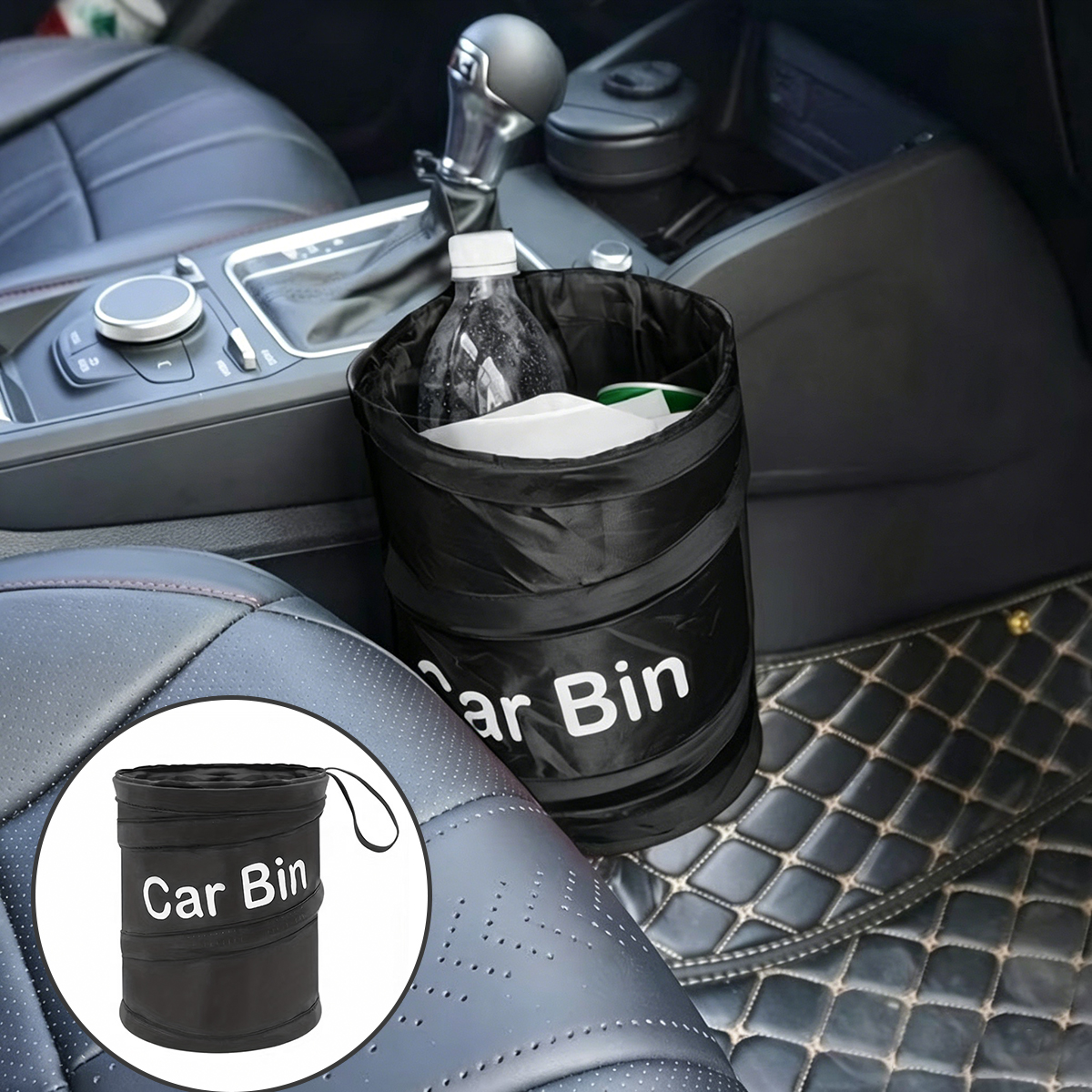 Home Bathroom Trash Can - Foldable Portable Trash Can Leakproof Polyamide