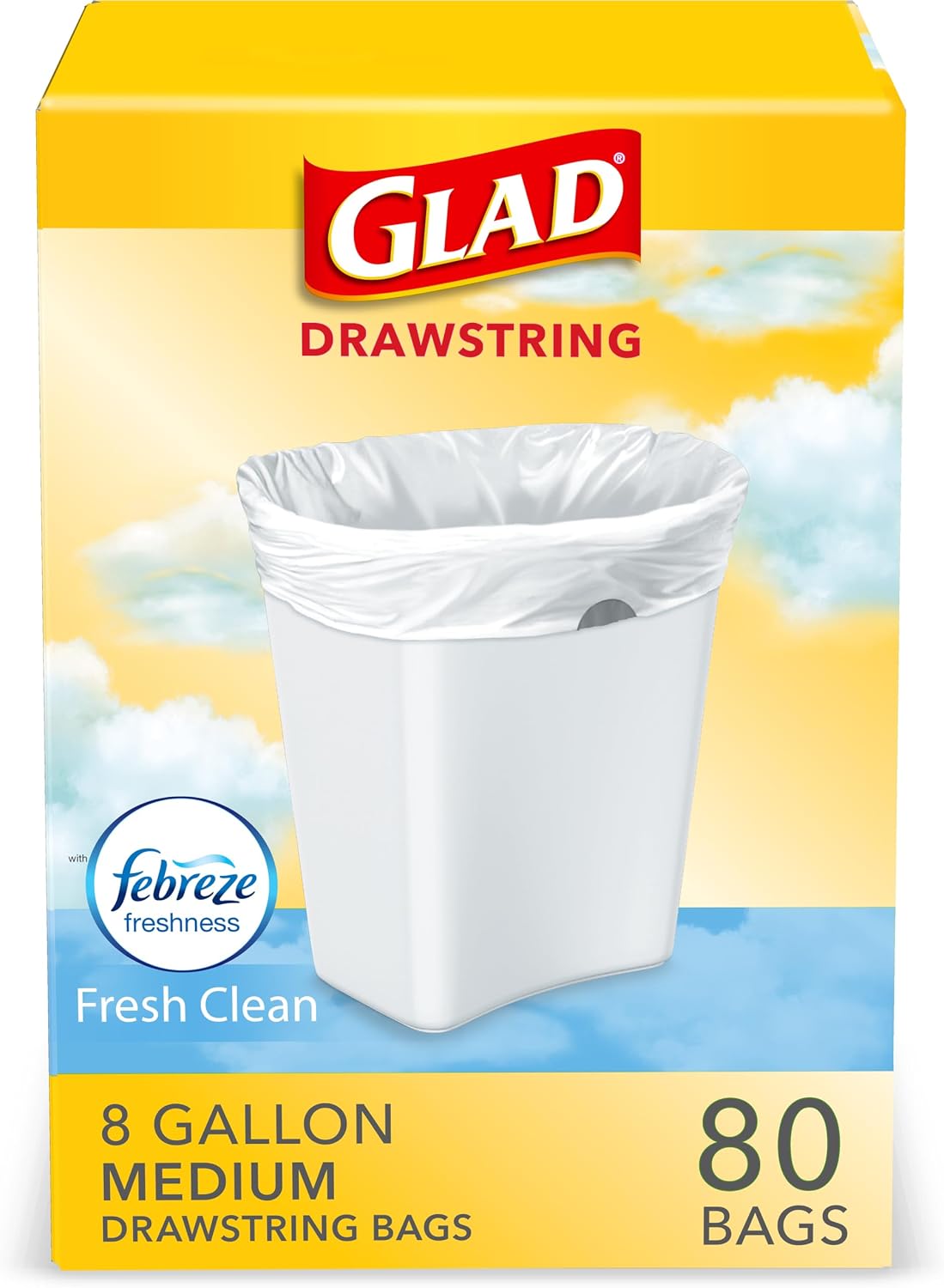 Home Kitchen Bathroom Cleaning - 8 Gallon Drawstring Trash Bags, Rip
