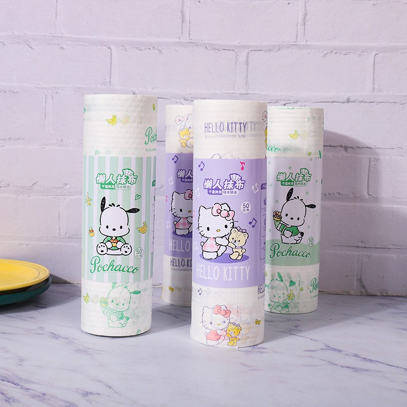 Home Kitchen Bathroom Cleaning - 3pcs Hello Kitty Dishcloths Cartoon Home