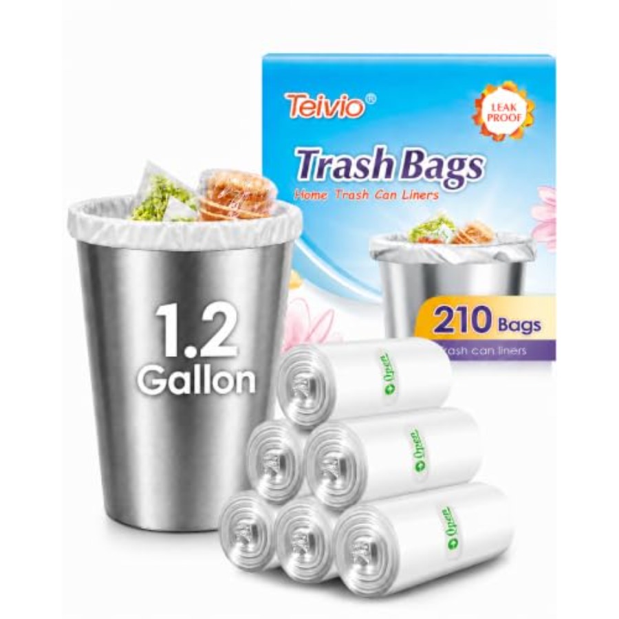 Home Bathroom Trash Can - 1.2 Gallon 210 Counts Strong Trash