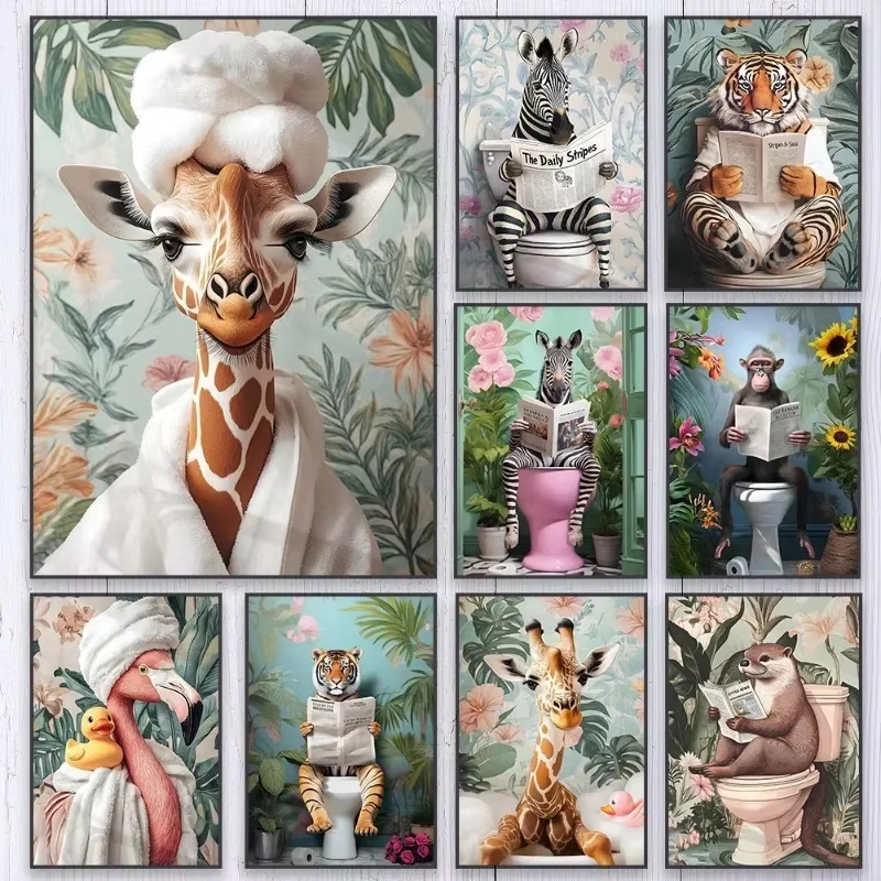 Home Bathroom Movie - Oil Painting By Numbers Kits Zebra