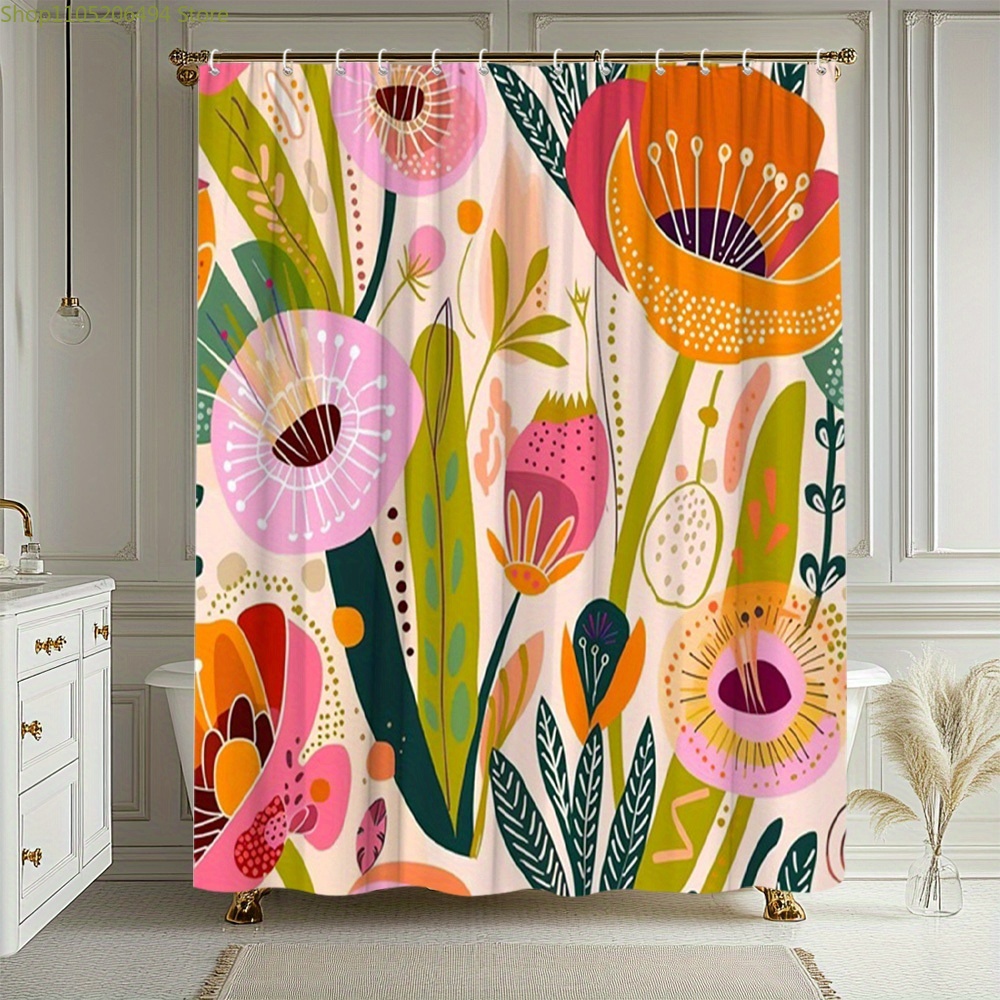 Vibrant Floral Pattern Shower  - Home Bathroom Ideas reseña y precio