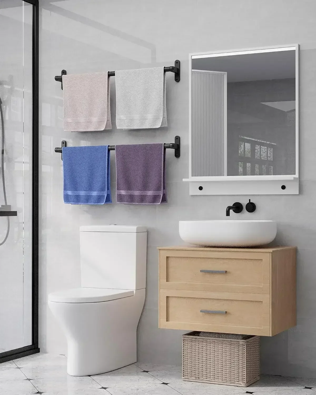 Matte Black Towel Rack for Bat - Home Essentials Bathroom Rack reseña y precio