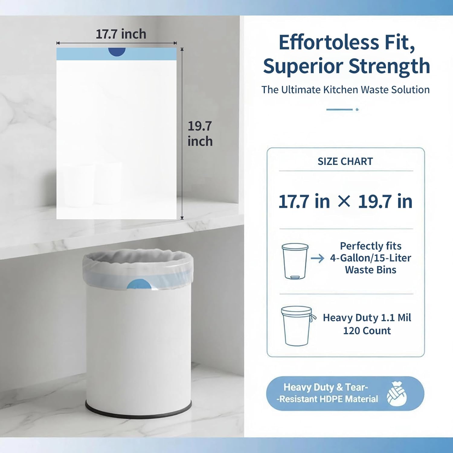 Small Trash Bags 4 Gallon Draw - Home Bathroom Trash Can reseña y precio
