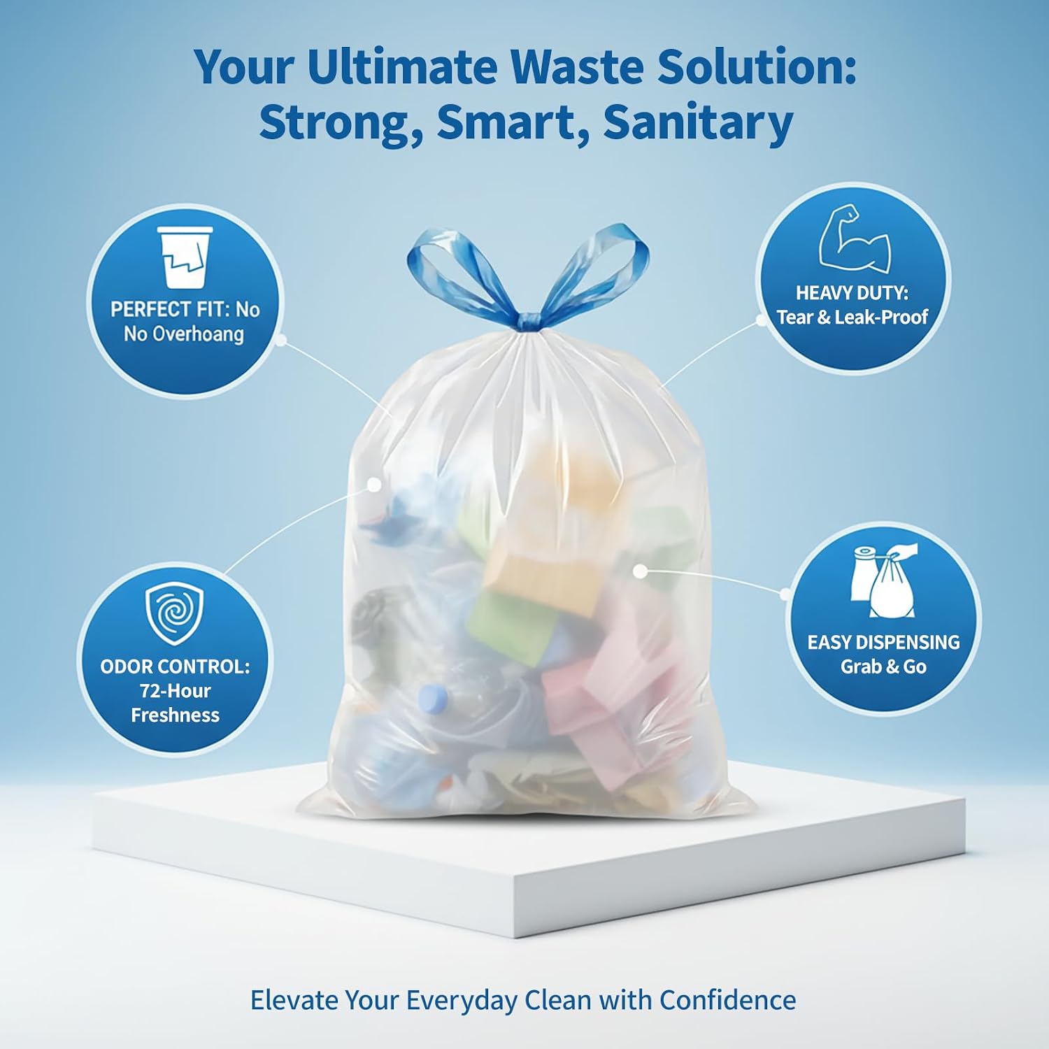 Small Trash Bags 4 Gallon Draw - Home Bathroom Trash Can reseña y precio