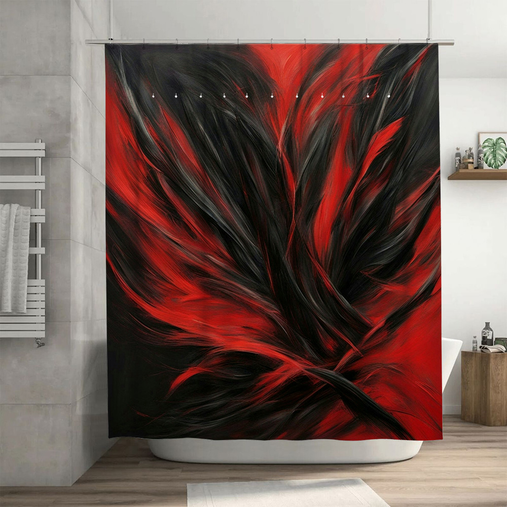 Red and Black Abstract Print S - Home Bathroom Ideas reseña y precio