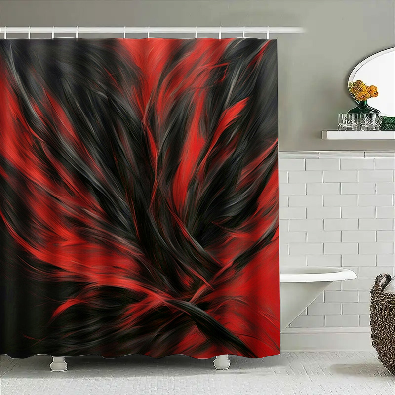Red and Black Abstract Print S - Home Bathroom Ideas reseña y precio