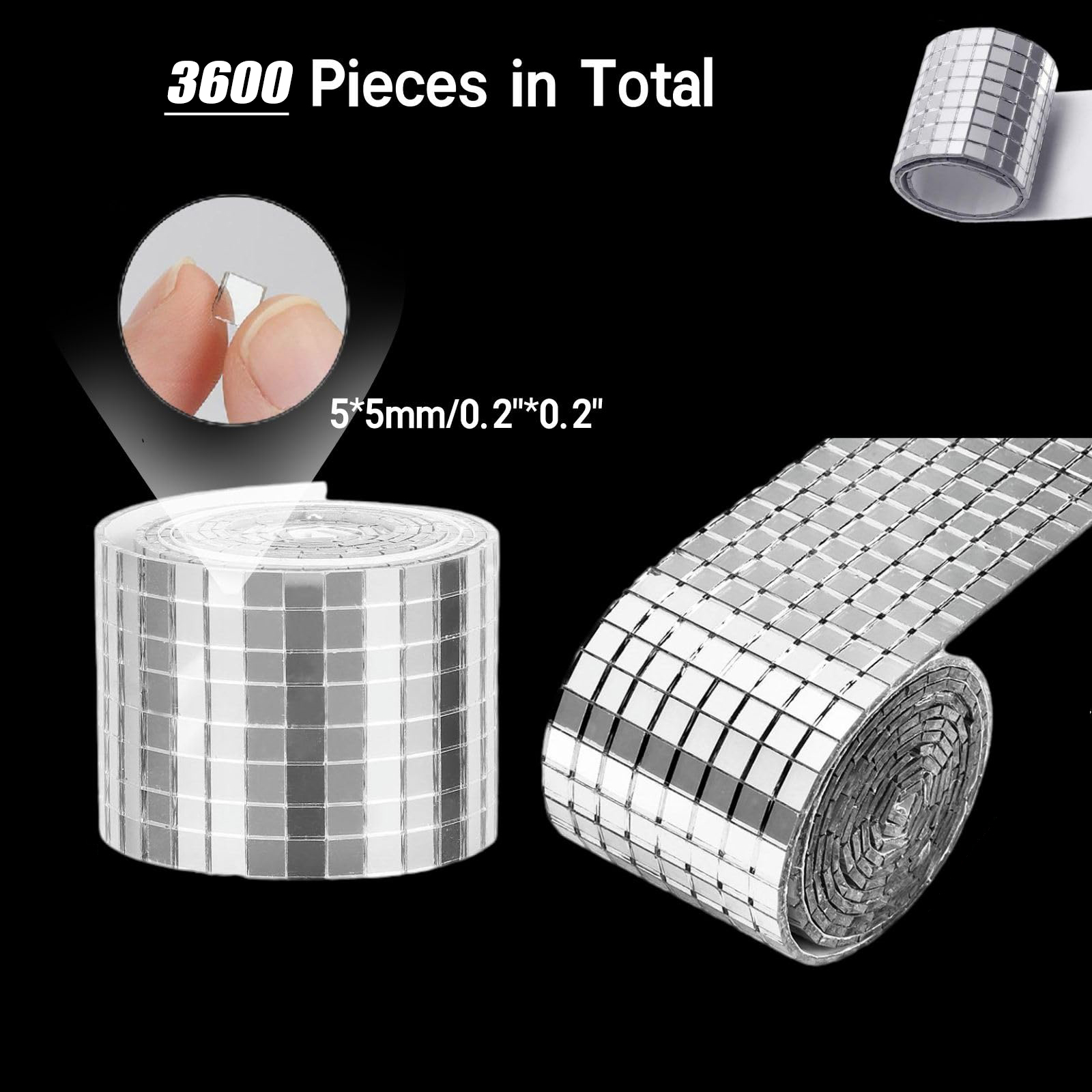 3600pcs 0.2inch Glass Mini Squ - Home Bathroom Tiles reseña y precio
