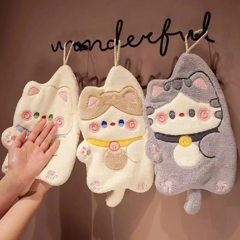 Cute Cat Hand Towel Quick Dryi - Home Kitchen Bathroom Cleaning reseña y precio