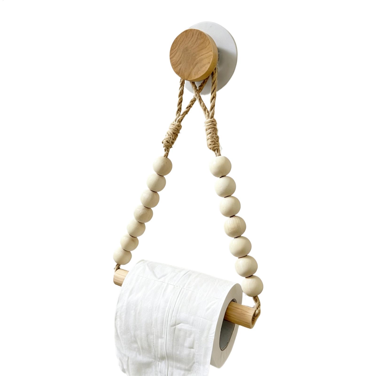 Toilet Paper Holder Wood Bead  - Home Bathroom Paper Towel Holder reseña y precio