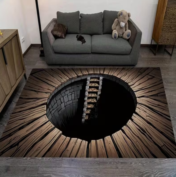 3D Carpet Illusion Design with - Home Goods Bathroom Mats reseña y precio