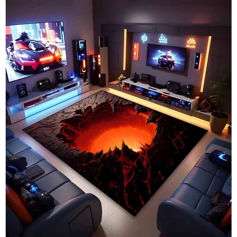 3D Carpet Illusion Design with - Home Goods Bathroom Mats reseña y precio