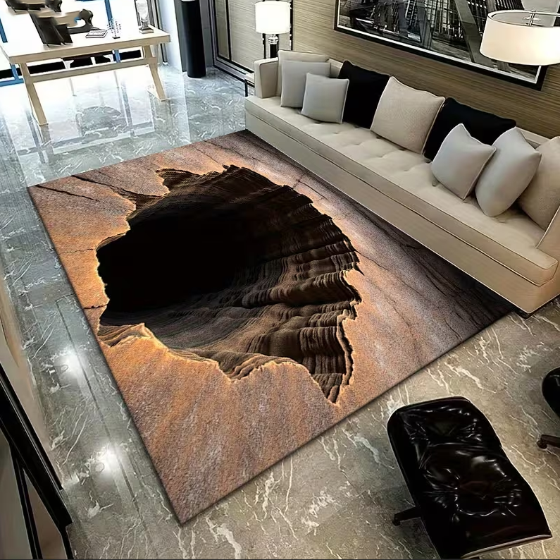 3D Carpet Illusion Design with - Home Goods Bathroom Mats reseña y precio