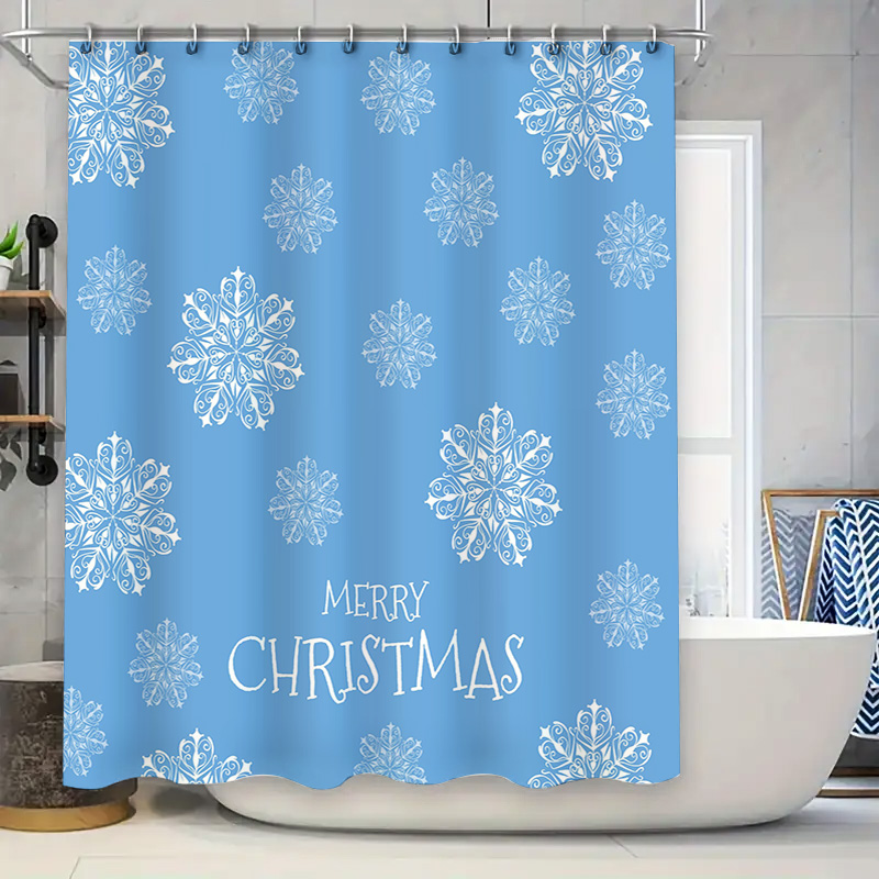 Christmas Shower Curtain Snowf - Home Bathroom Ideas reseña y precio