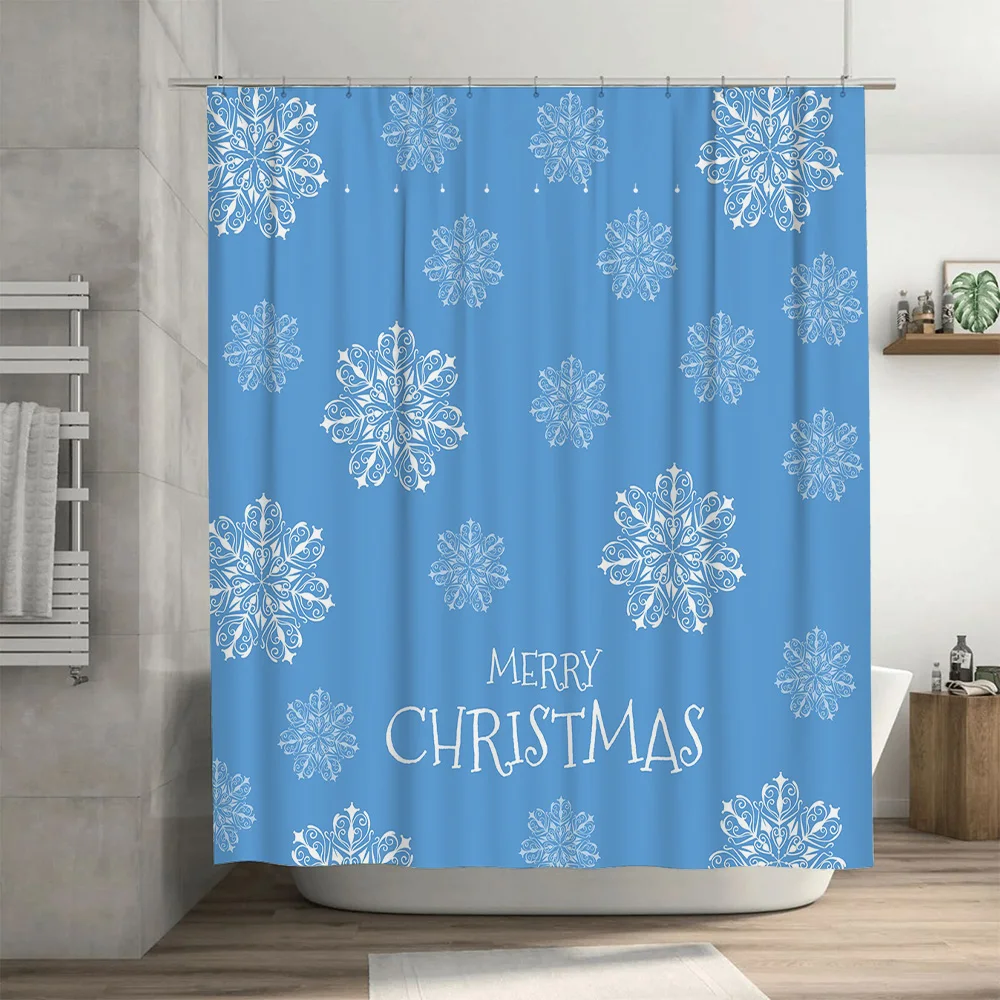 Christmas Shower Curtain Snowf - Home Bathroom Ideas reseña y precio