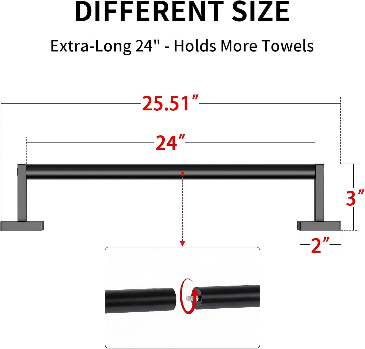 Towel Bar for Bathroom, 24