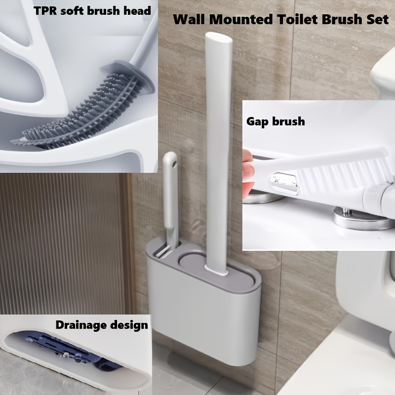 Wall Mount Toilet Brush Set, M - Home Goods Bathroom Storage reseña y precio