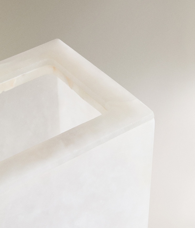 Natural Stone Snowflake Gypsum - Home Bathroom Trash Can reseña y precio