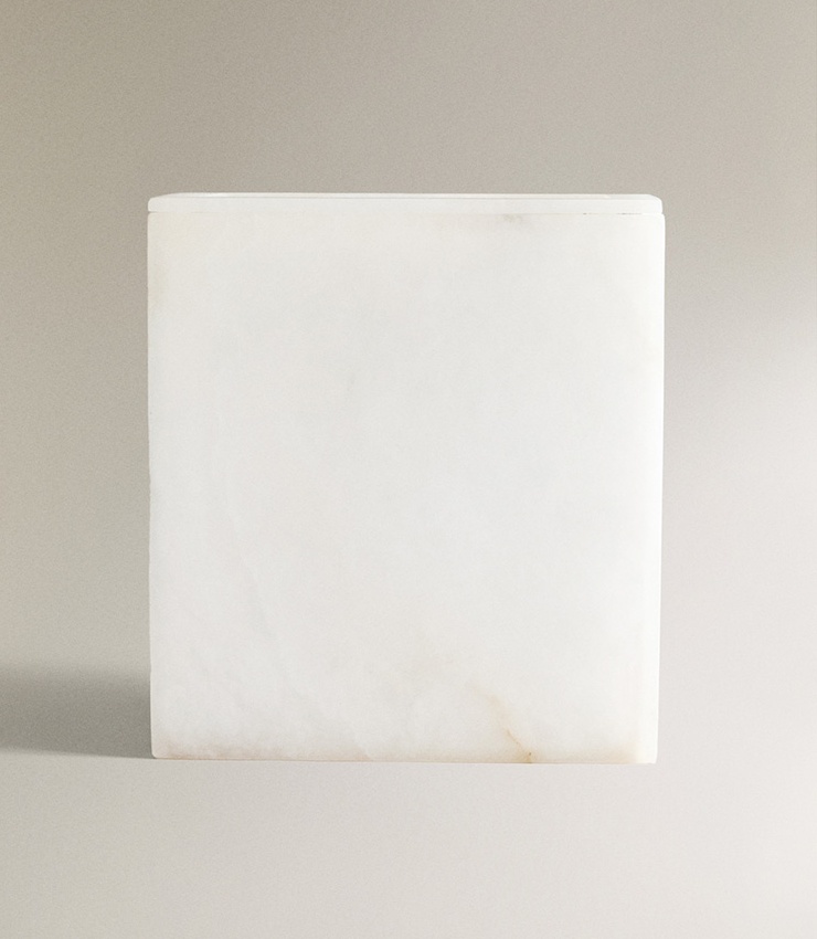Natural Stone Snowflake Gypsum - Home Bathroom Trash Can reseña y precio