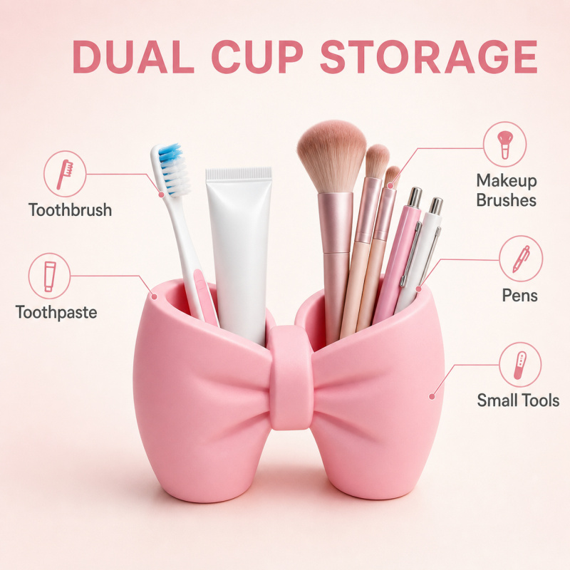 Bow Toothbrush Holder Cute Bat - Home Goods Bathroom Storage reseña y precio