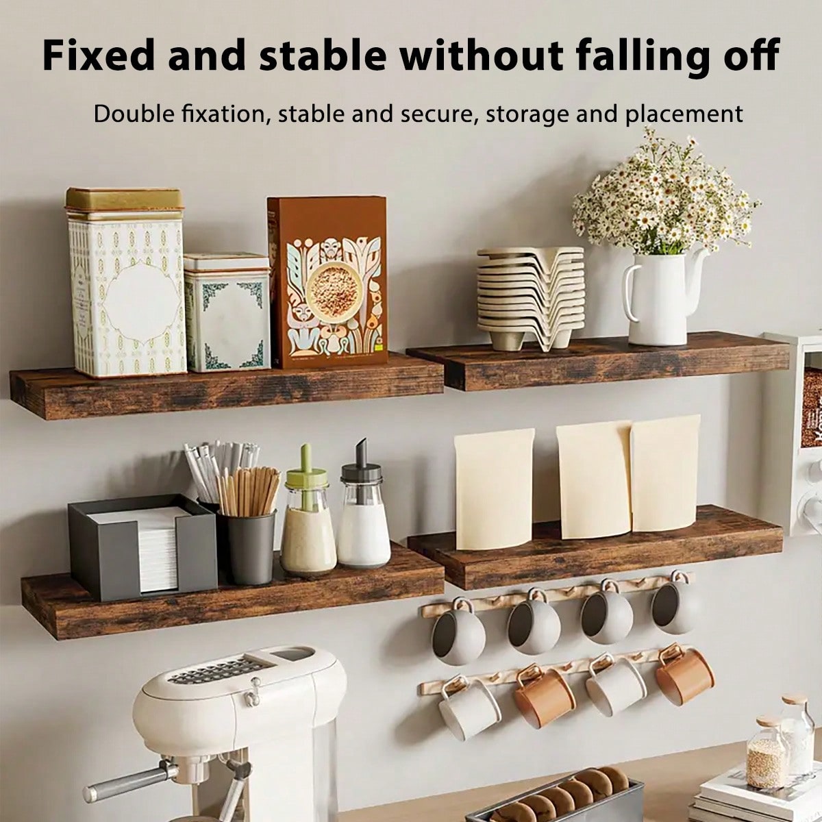 4 Sets 15.8in Floating Shelves - Home Essentials Bathroom Rack reseña y precio