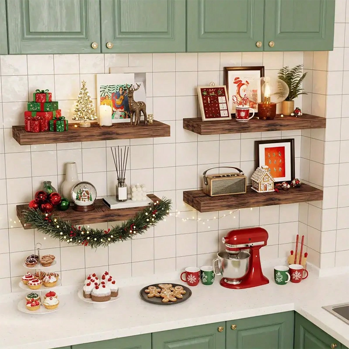 4 Sets 15.8in Floating Shelves - Home Essentials Bathroom Rack reseña y precio