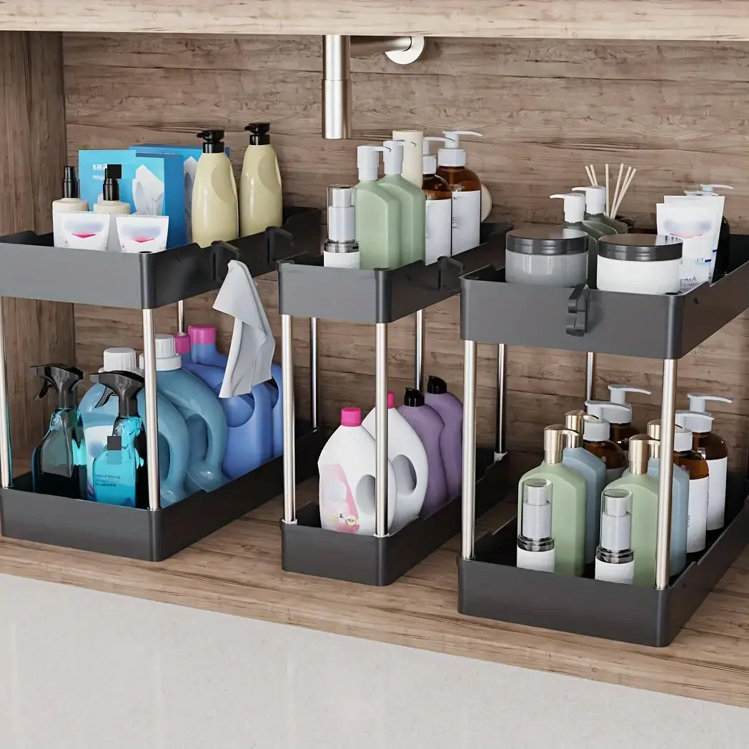 3Pcs/Set Under Sink Organizer  - Home Kitchen Bathroom Cleaning reseña y precio