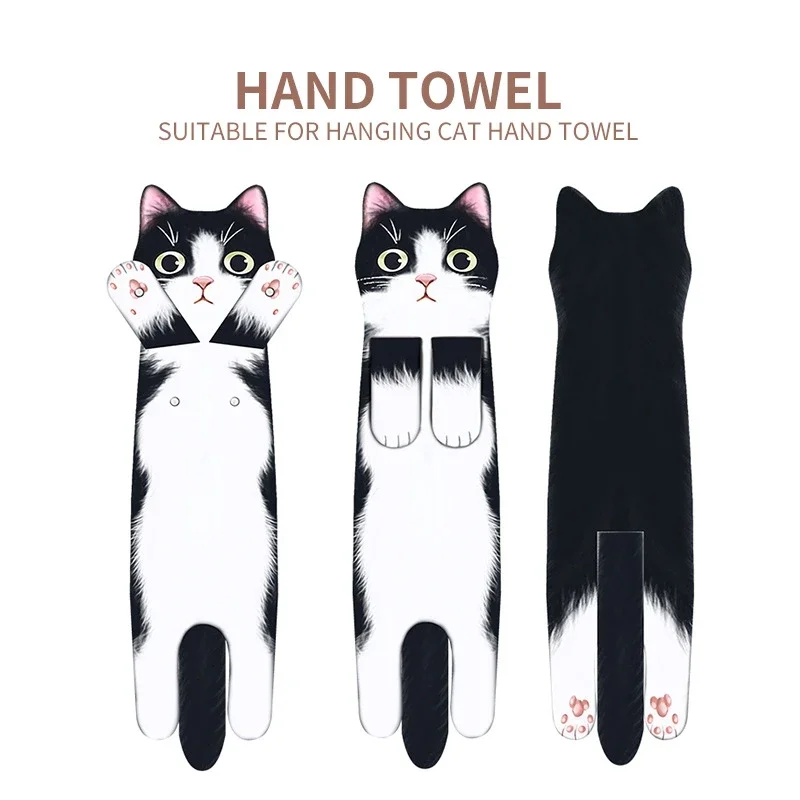 Bathroom Funny Kitty Hand Towe - Home Kitchen Bathroom Cleaning reseña y precio