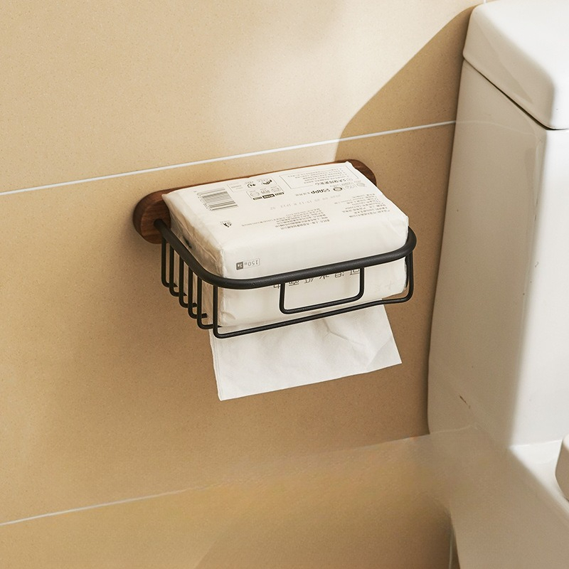 Solid Wood Tissue Holder Witho - Home Bathroom Paper Towel Holder reseña y precio