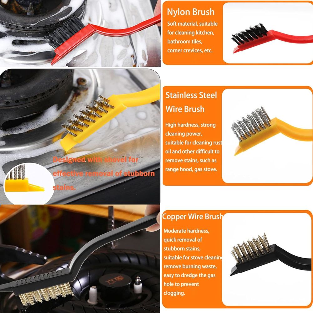 9 Pcs Hard Bristle Crevice Cle - Home Kitchen Bathroom Cleaning reseña y precio