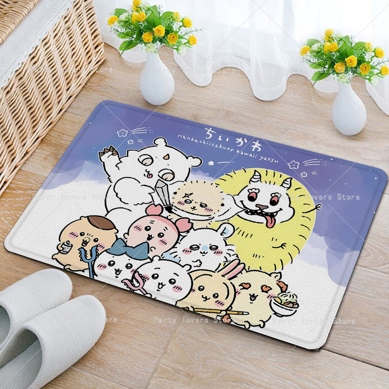 Anime Chiikawas Flannel Carpet - Home Goods Bathroom Mats reseña y precio