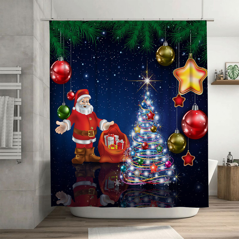 TU Christmas Shower Curtain Sa - Home Bathroom Ideas reseña y precio