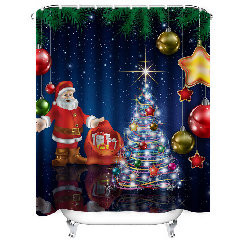 TU Christmas Shower Curtain Sa - Home Bathroom Ideas reseña y precio