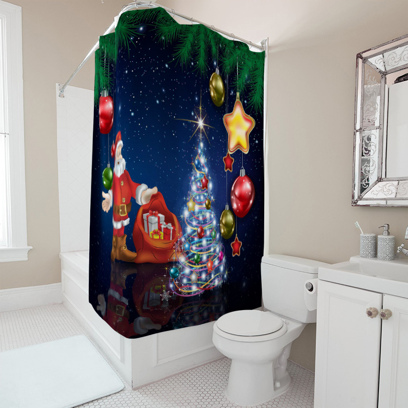 TU Christmas Shower Curtain Sa - Home Bathroom Ideas reseña y precio