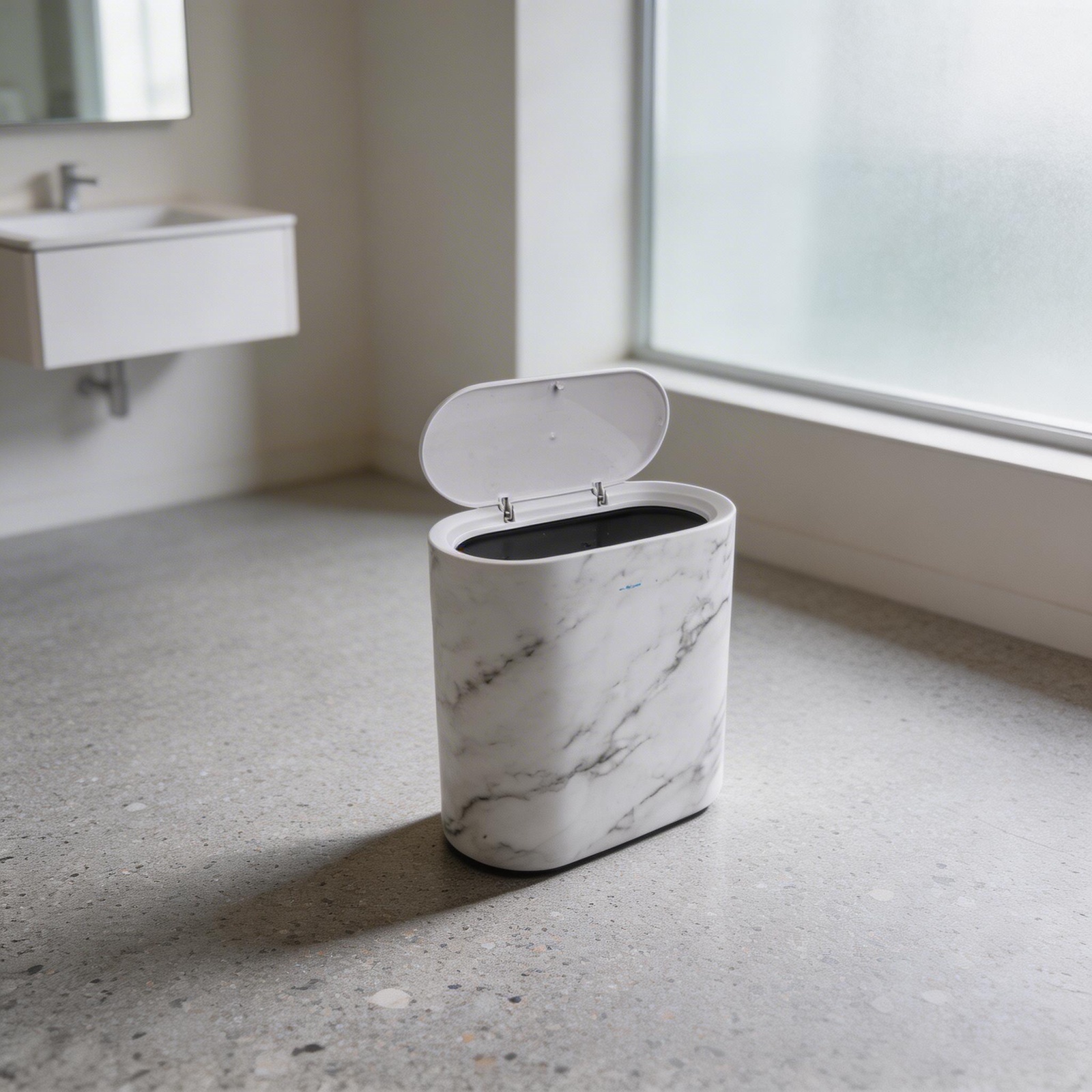 Narrow Trash Can With Lid Dual - Home Bathroom Trash Can reseña y precio
