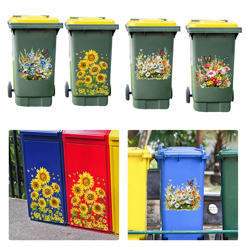Sunflower Trash Can Stickers F - Home Bathroom Trash Can reseña y precio