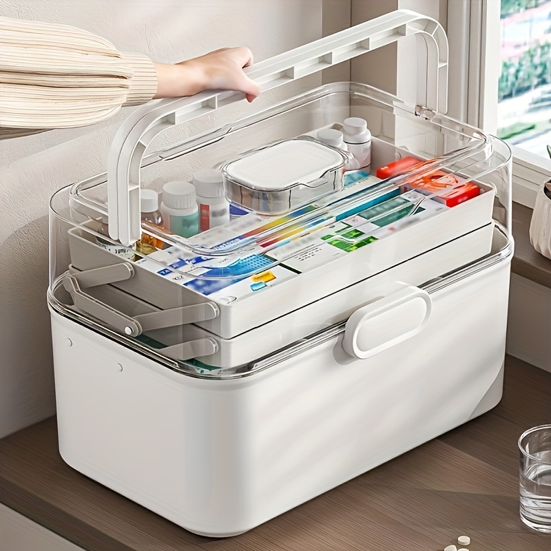 Large Capacity Clear Lid Medic - Home Goods Bathroom Storage reseña y precio