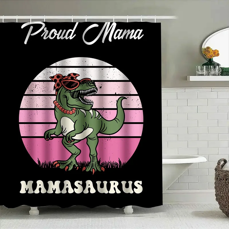 Stylish Mama Dinosaur Shower C - Home Bathroom Ideas reseña y precio