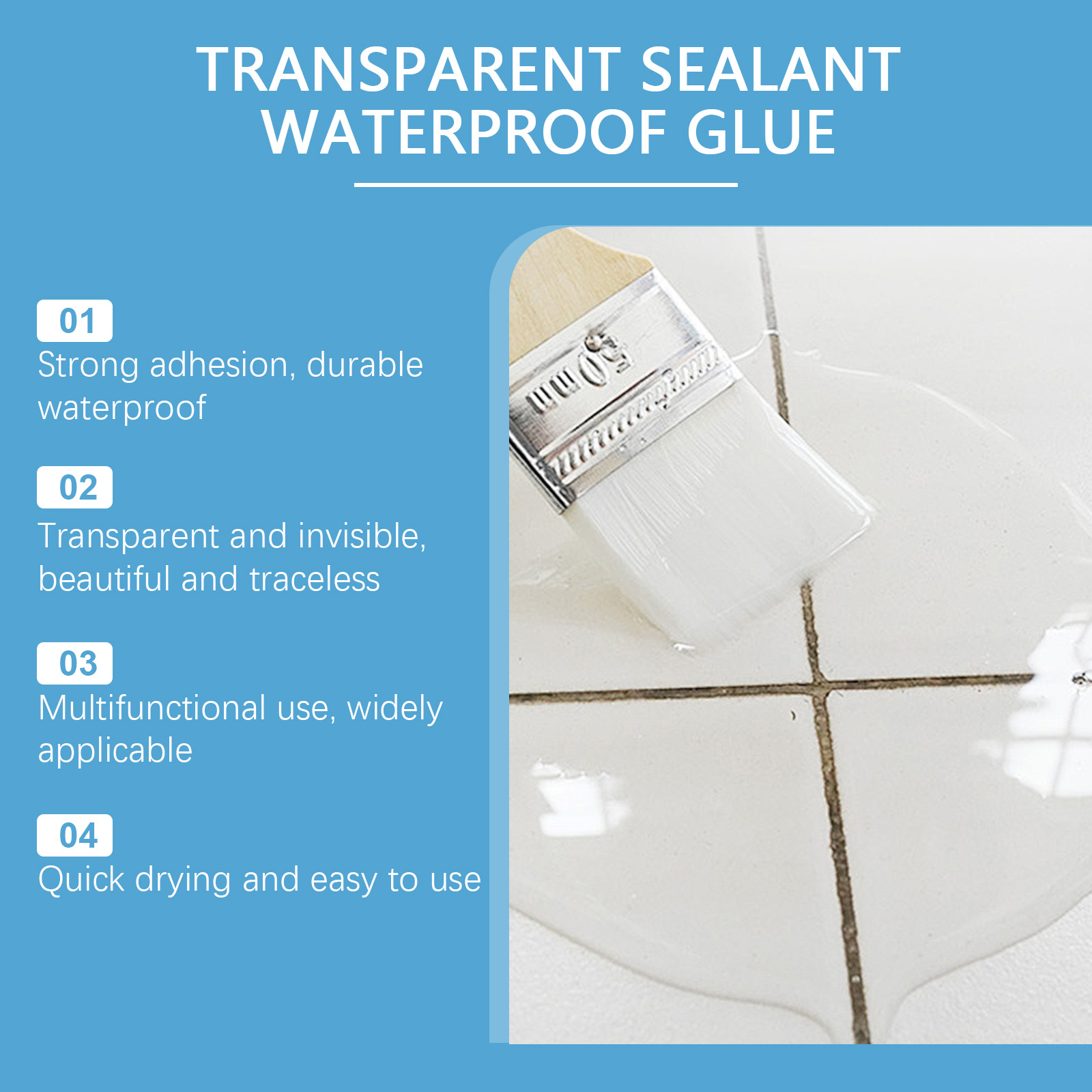 Transparent Waterproof Sealant - Home Bathroom Tiles reseña y precio