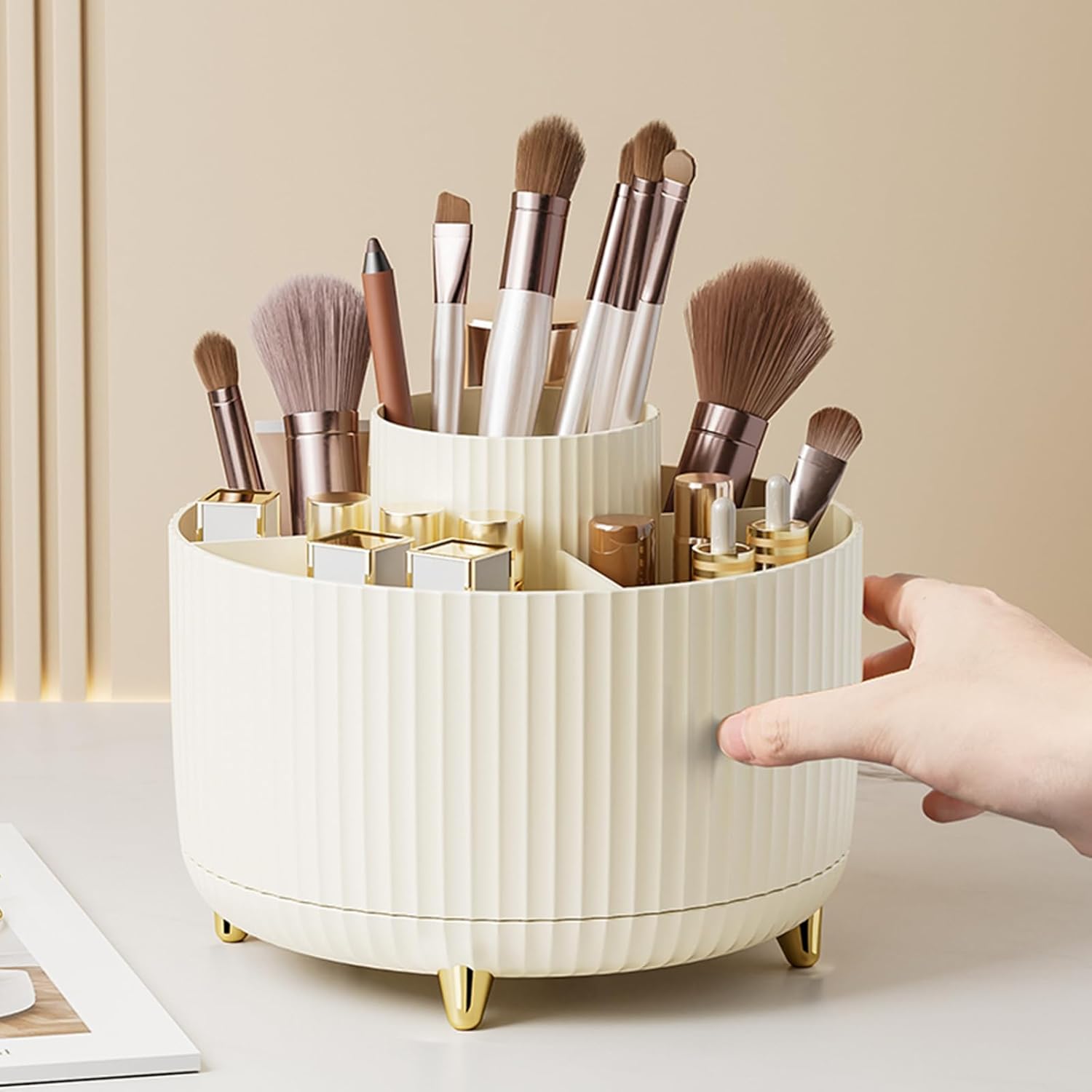 360° Rotating Makeup Cosmetic  - Home Goods Bathroom Storage reseña y precio