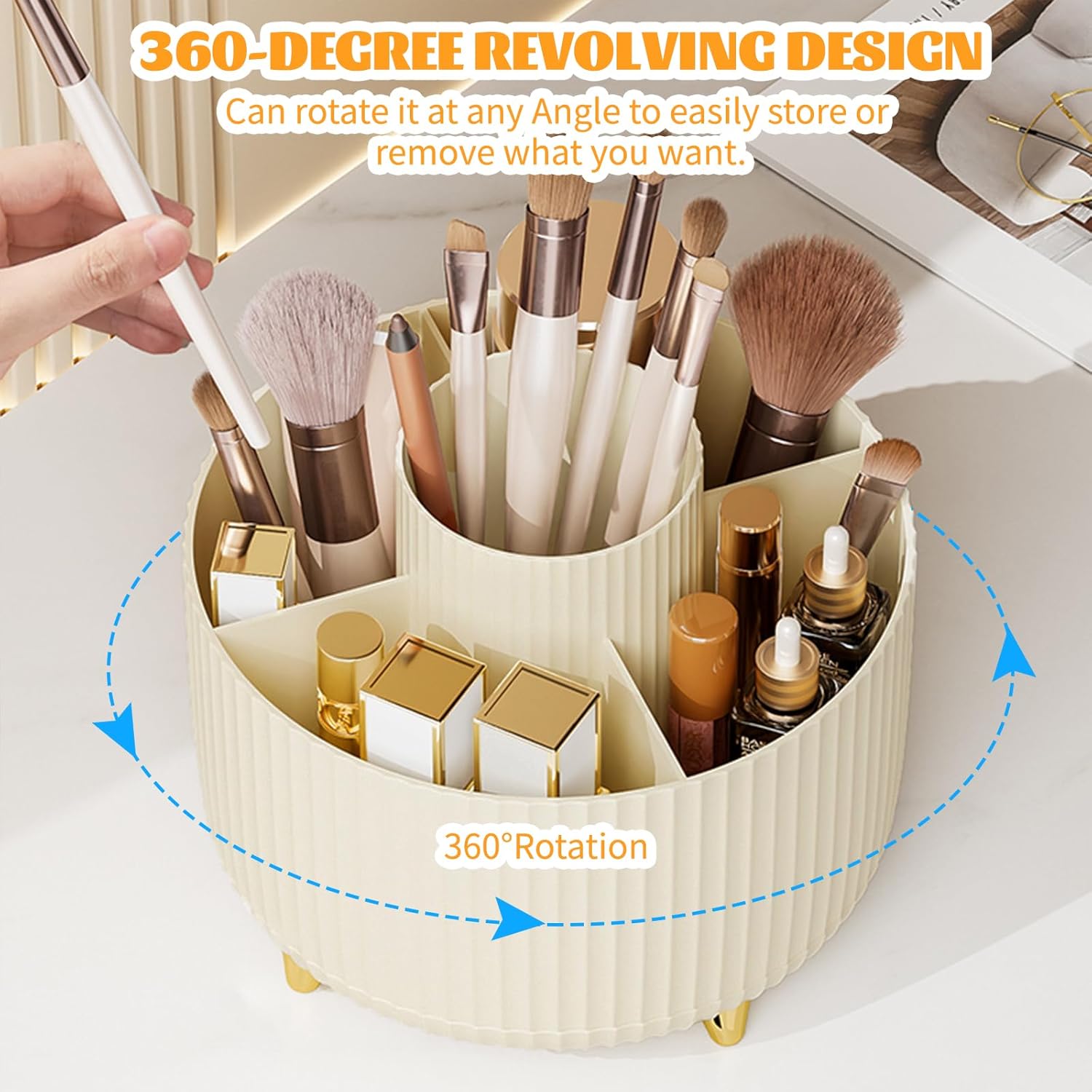 360° Rotating Makeup Cosmetic  - Home Goods Bathroom Storage reseña y precio