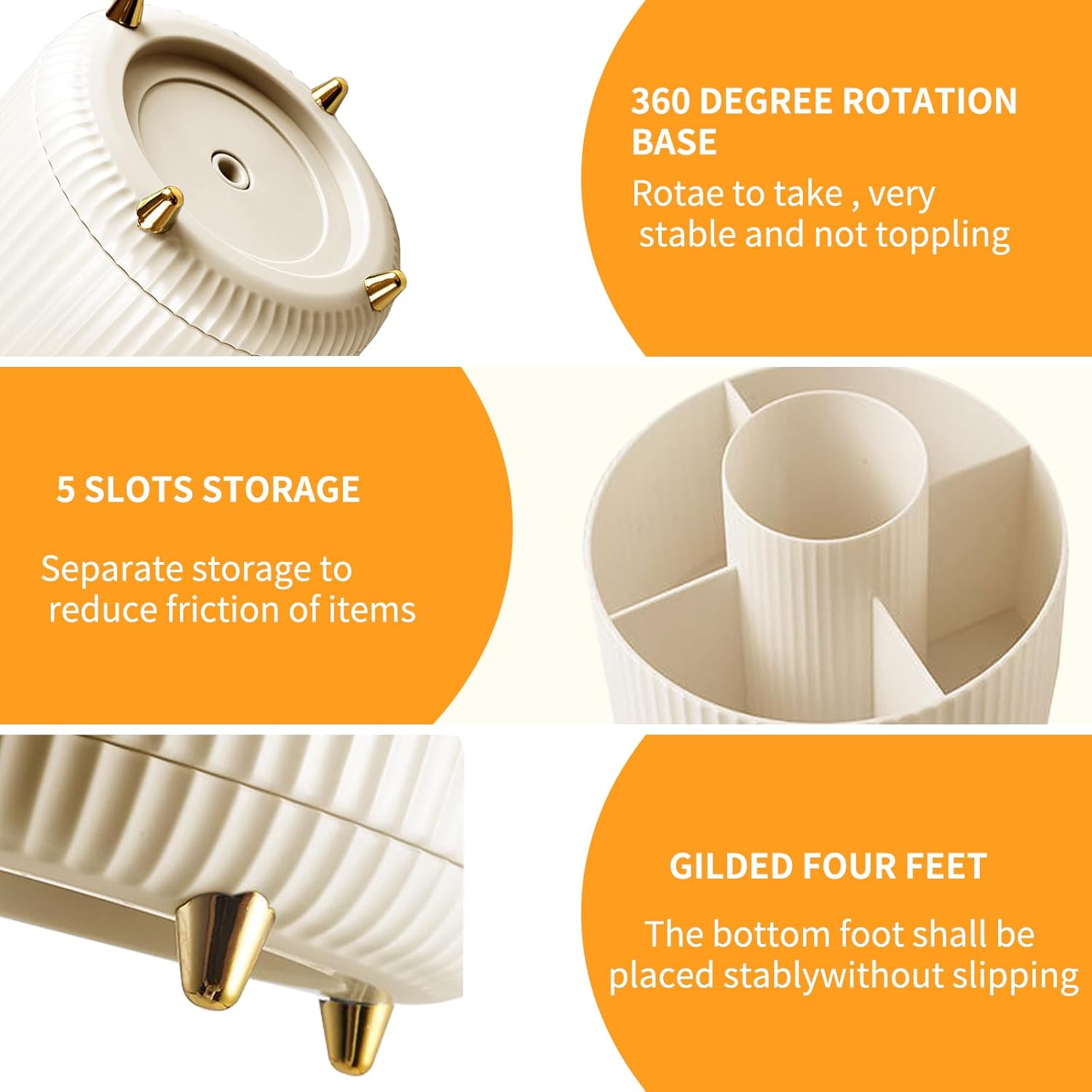 360° Rotating Makeup Cosmetic  - Home Goods Bathroom Storage reseña y precio