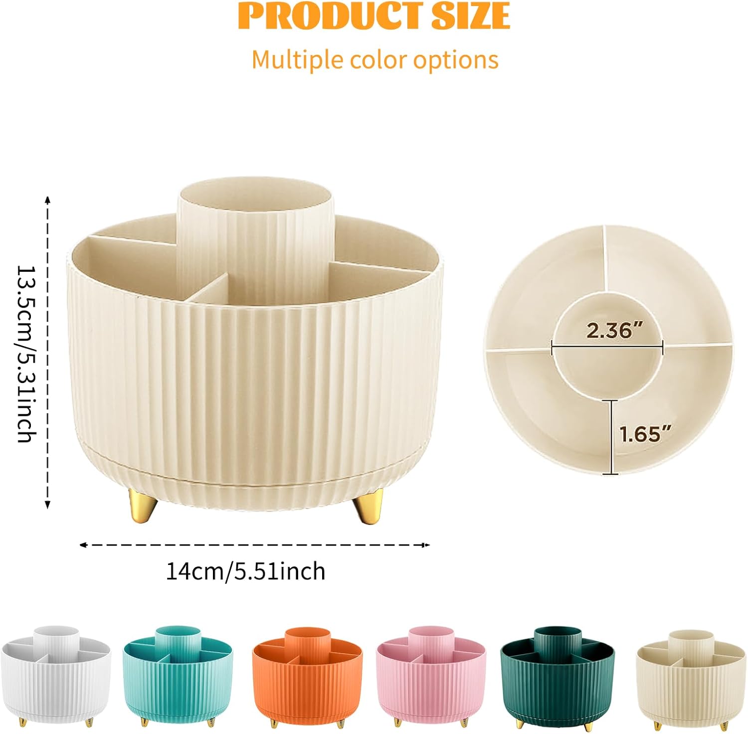 360° Rotating Makeup Cosmetic  - Home Goods Bathroom Storage reseña y precio